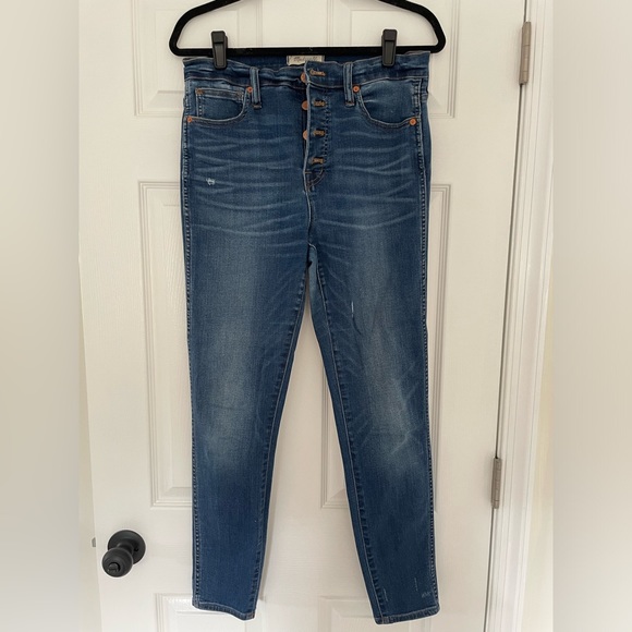 Madewell 10” High Rise Skinny Raw Hem Jeans - Picture 1 of 6